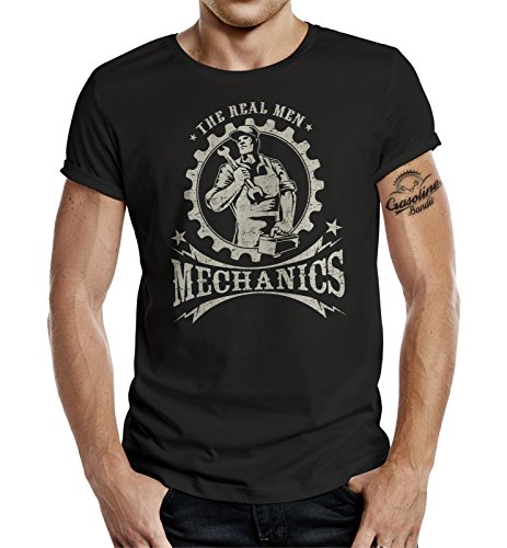 Gasoline Bandit Original Design T-Shirt: Real Men - Mechanics von Gasoline Bandit