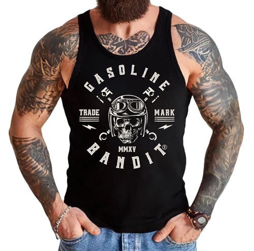 Gasoline Bandit Herren Muskel Shirt Tank Top für Biker und Motorradfahrer Logo von Gasoline Bandit