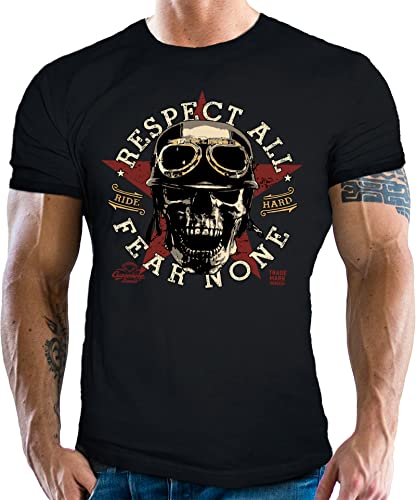 Gasoline Bandit Original Hot Rod Rockabilly Biker T-Shirt: Respect All von Gasoline Bandit