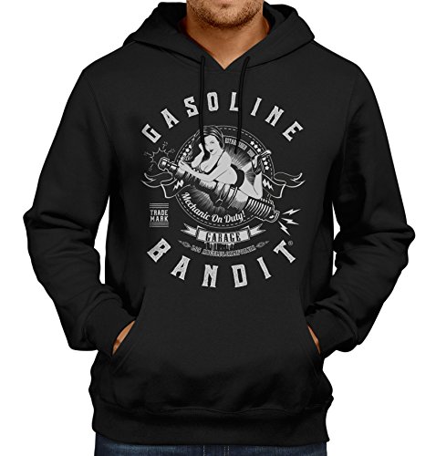 Gasoline Bandit Original Rockabilly Biker Kapuzen-Pullover: Mechanic on Duty-XL von Gasoline Bandit