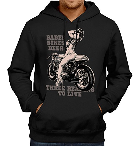 Gasoline Bandit Original Rockabilly Biker Racer Kapuzen-Pullover: Beer Babes Bikes-XXL von Gasoline Bandit