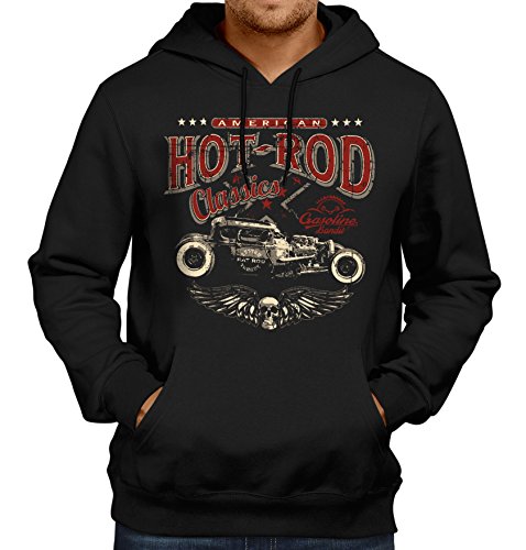 Gasoline Bandit Original Rockabilly Biker Racer Kapuzen-Pullover: Hot Rod Classic-L von Gasoline Bandit