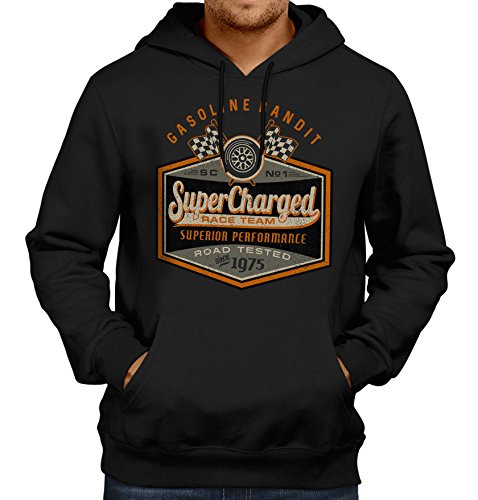 GASOLINE BANDIT Original Rockabilly Biker Racer Kapuzen-Pullover: Supercharged-XXL von Gasoline Bandit