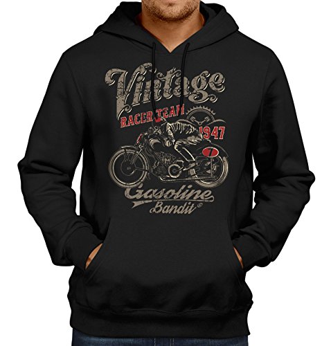 Gasoline Bandit Original Rockabilly Biker Racer Kapuzen-Pullover: Vintage Racer-XXL von Gasoline Bandit