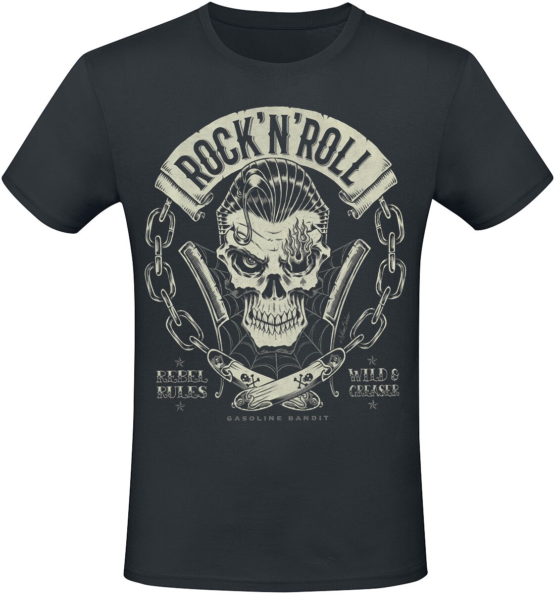 Gasoline Bandit Rebel Rules T-Shirt schwarz in S von Gasoline Bandit