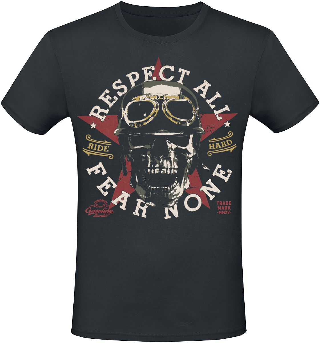 Gasoline Bandit Respect All Fear None T-Shirt schwarz in S von Gasoline Bandit