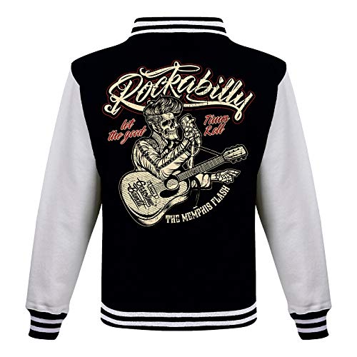 Gasoline Bandit Rockabilly Baseball College Jacke - Let The Good Times Roll L von Gasoline Bandit