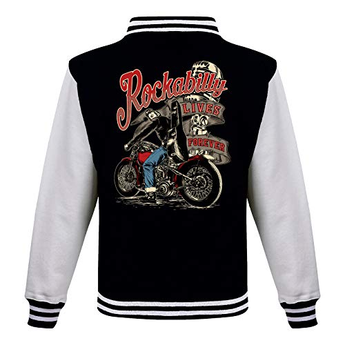 Gasoline Bandit Rockabilly Baseball College Jacke - Lives Forever S von Gasoline Bandit