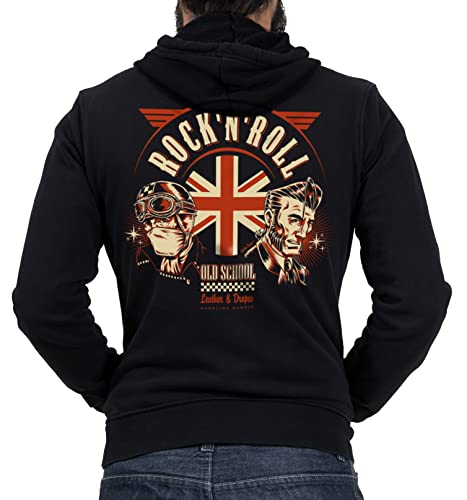 Gasoline Bandit Rockabilly Biker Racer Kapuzen-Jacke Zip-Hoodie für Motorradfahrer UK Rockn Roll von Gasoline Bandit