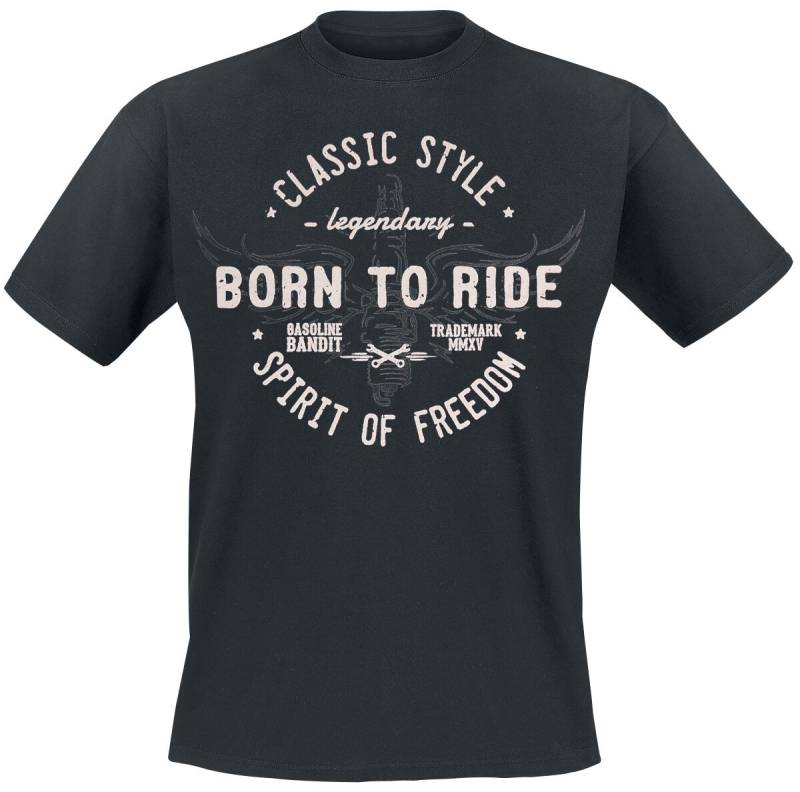 Gasoline Bandit - Rockabilly T-Shirt - Born To Ride - S bis 4XL - für Männer - Größe L - schwarz von Gasoline Bandit