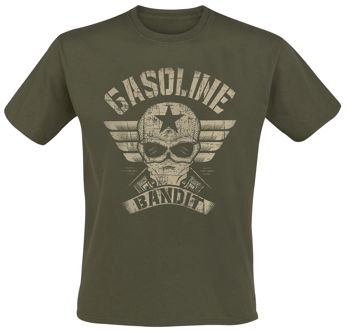 Gasoline Bandit - Rockabilly T-Shirt - Classic Logo - S bis XXL - für Männer - Größe M - oliv von Gasoline Bandit