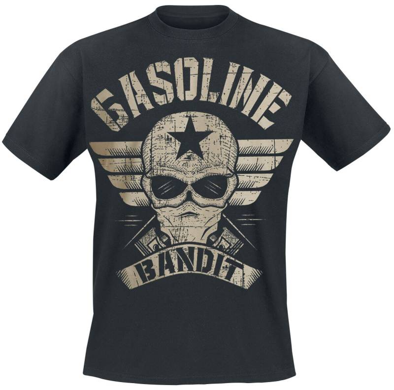 Gasoline Bandit - Rockabilly T-Shirt - Wing Logo - S bis 4XL - für Männer - Größe L - schwarz von Gasoline Bandit