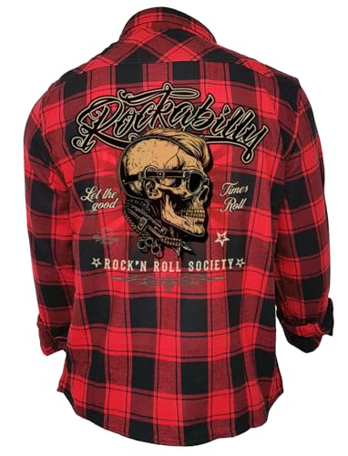 Gasoline Bandit Rockabilly Worker Herren-Hemd schwarz-rot kariert Reine Baumwolle - Rock'n Roll Society Gasoline Bandit Rockabilly Worker Herren-Hemd schwarz-rot kariert Reine Baumwolle - Rock'n Roll Society von Gasoline Bandit