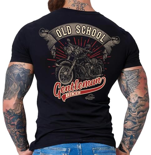 Herren T-Shirt für Motorradfahrer und Biker: Oldschool Gentleman von Gasoline Bandit
