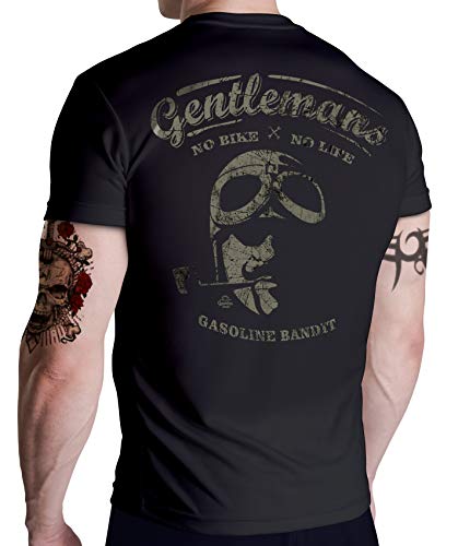 Old School Gentlemen Rider T-Shirt: No Bike - No Life L von Gasoline Bandit