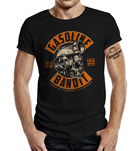 Racer Tuner T-Shirt: Turbo Skull L von Gasoline Bandit