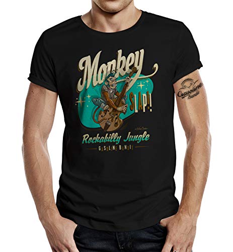 Rockabilly Greaser Rockn Roll T-Shirt: Monkey Slap 2XL von Gasoline Bandit