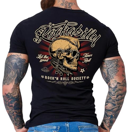 Rockabilly Herren T-Shirt: Rockn Roll Society von Gasoline Bandit
