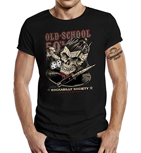 Rockabilly Hot Rod Racer T-Shirt: Old School 50's M von Gasoline Bandit