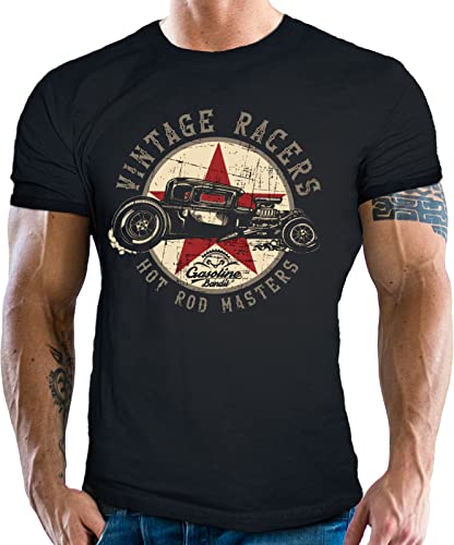 Rockabilly Hot Rod T-Shirt: Vintage Racers S von Gasoline Bandit