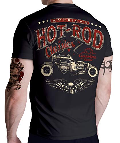 Rockabilly Old School Racer T-Shirt Big Size Print - Hot Rod Classic M von Gasoline Bandit