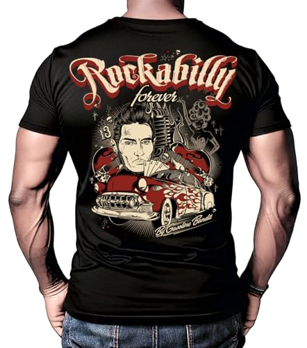 Rockabilly Rock' Roll Herren T-Shirt: Rockabilly Forever - Originaldesign by David Vicente - Big Size Print Rockabilly Rock' Roll Herren T-Shirt: Rockabilly Forever - Originaldesign by David Vicente - Big Size Print von Gasoline Bandit
