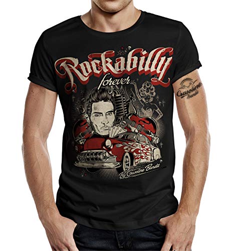 Rockabilly T-Shirt: Forever - Originaldesign by David Vicente - Big Size Print von Gasoline Bandit