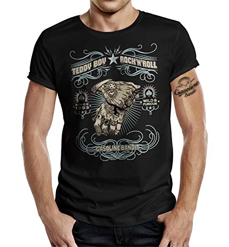 Rockabilly T-Shirt: Oldschool Rockn Roll Teddy Boy von Gasoline Bandit