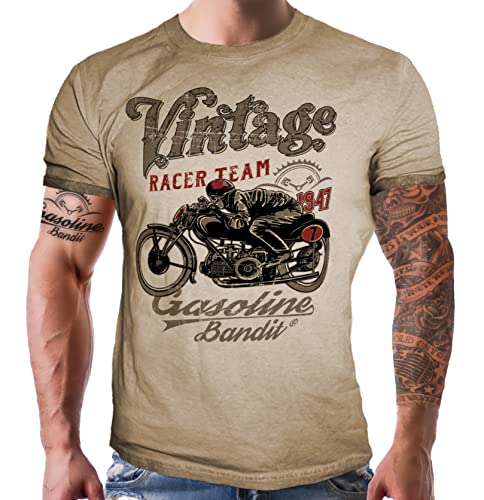 T-Shirt Washed Used Look - Vintage Racer Team M von Gasoline Bandit