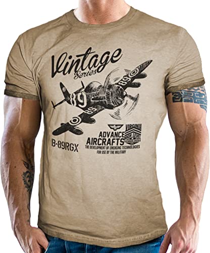 T-Shirt Washed Used Look für Airborne Racing US-Airforce Fans: Vintage Air von Gasoline Bandit