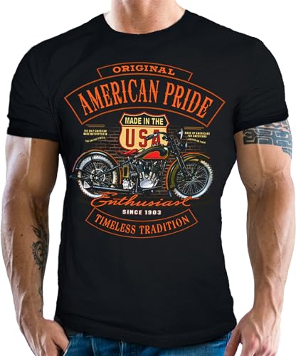 Herren T-Shirt für Motorradfahrer und Biker: Timeless American Tradition von Gasoline Bandit