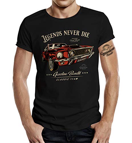 T-Shirt für US-Cars Classic Fans - Legends Never die L von Gasoline Bandit