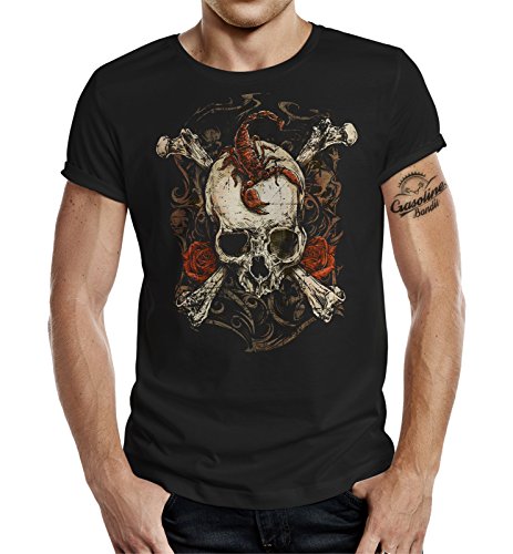 T-Shirt für den Gothic-Fan: Scorpion Skull XL von Gasoline Bandit