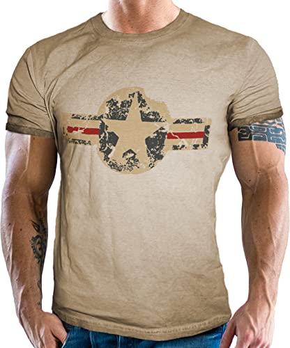 Herren T-Shirt für den US-Army Fan: Used Look USAF Logo von Gasoline Bandit