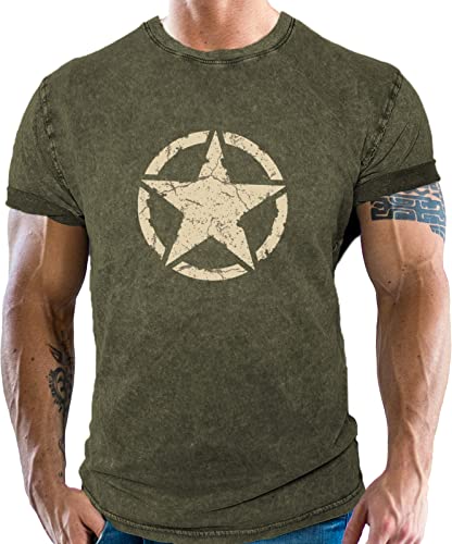 T-Shirt für den US-Army Fan im Washed Jeans Look USAF von Gasoline Bandit