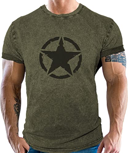 T-Shirt für den US-Army Fan im Washed Jeans Look USAF von Gasoline Bandit