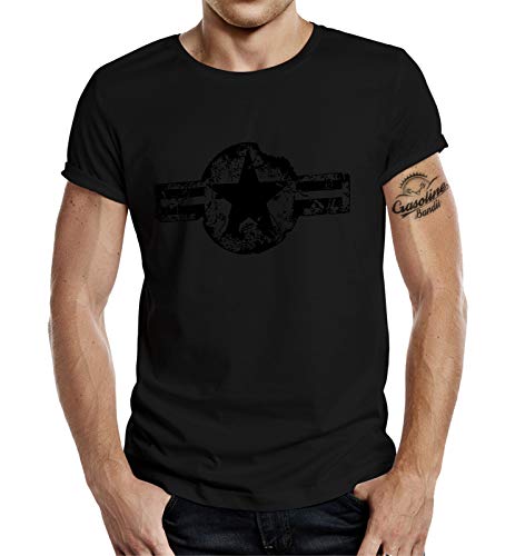 T-Shirt für den US-Army Fan: Used Look Black Black von Gasoline Bandit