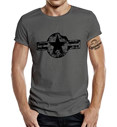 T-Shirt für den US-Army Fan: Used Look Black Grey von Gasoline Bandit