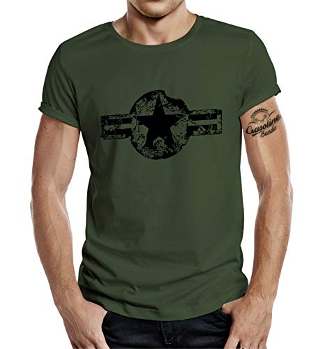 T-Shirt für den US-Army Fan: Used Look Black Oliv von Gasoline Bandit