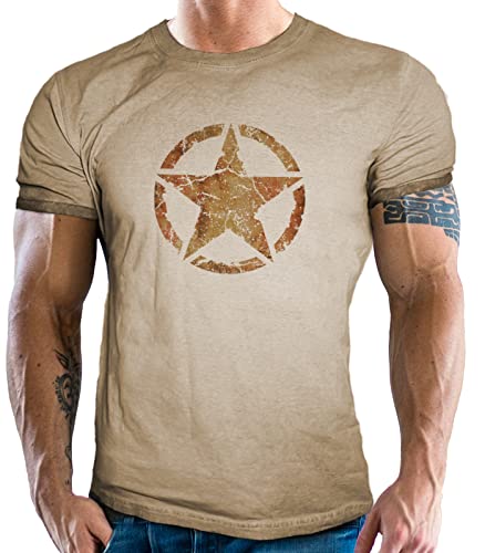 T-Shirt im Vintage Washed Used Look für US-Army Fans L von Gasoline Bandit