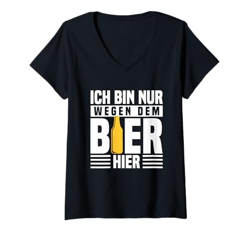 Damen Bier Gadgets Party Ideen Bierfans Lustig Bierliebhaber T-Shirt mit V-Ausschnitt Damen Bier Gadgets Party Ideen Bierfans Lustig Bierliebhaber T-Shirt mit V-Ausschnitt von Gastgeschenk Bier und Geschenk für Bierfans