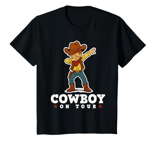 Kinder Cowboy On Tour Coole Gadgets Jungs Kindergeburtstag Western T-Shirt von Gastgeschenk Western & Cowboy Gadgets