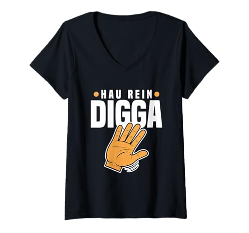 Damen Hau Rein Digga Verabschiedung Abschiedsparty Lustig Abschied T-Shirt mit V-Ausschnitt Damen Hau Rein Digga Verabschiedung Abschiedsparty Lustig Abschied T-Shirt mit V-Ausschnitt von Gastgeschenke Abschied & Abschiedsparty Geschenk
