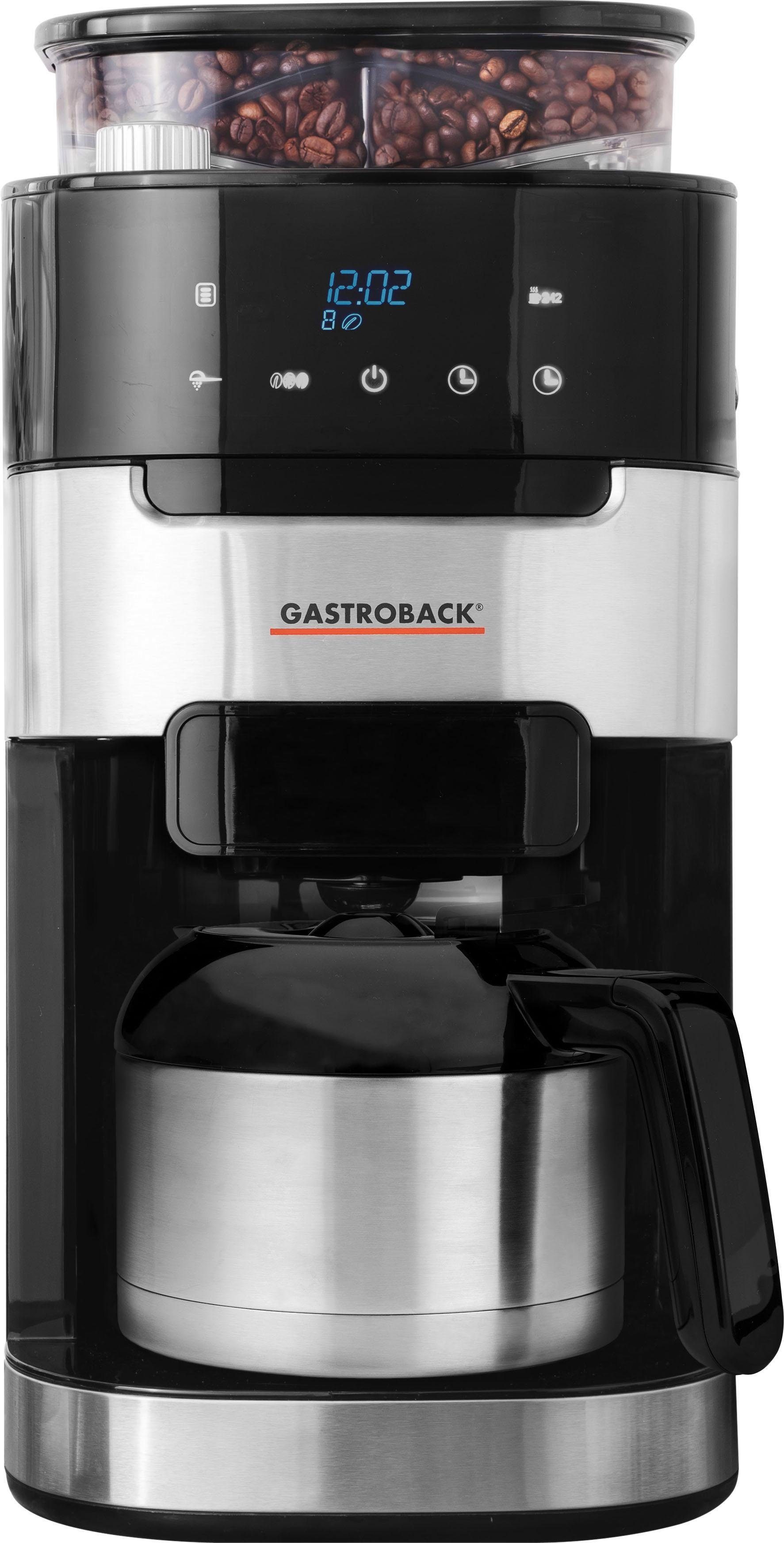 Gastroback Kaffeemaschine mit Mahlwerk "42711 S Grind & Brew Pro Thermo" 1 l Kaffeekanne Permanentfilter 1x4 von Gastroback