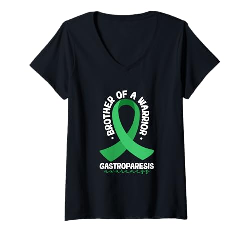 Damen Bruder eines Kämpfers - Gastroparese T-Shirt mit V-Ausschnitt von Gastroparese Awareness Designs