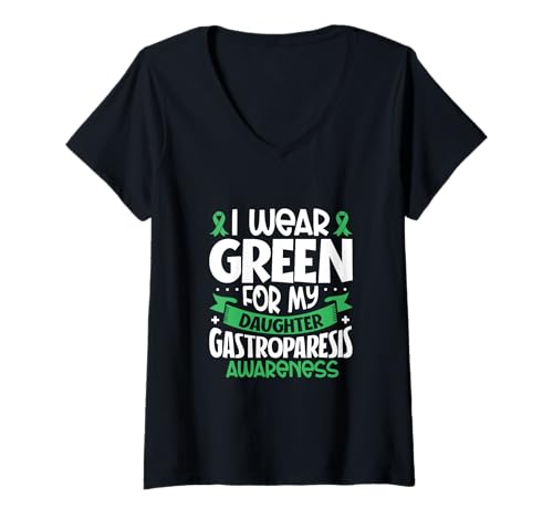 Damen Gastroparese Tochter - Ich trag Grün T-Shirt mit V-Ausschnitt Damen Gastroparese Tochter - Ich trag Grün T-Shirt mit V-Ausschnitt von Gastroparese Awareness Designs