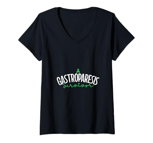 Damen Gastroparese Überlebende - Stolz Zeigen T-Shirt mit V-Ausschnitt von Gastroparese Awareness Designs