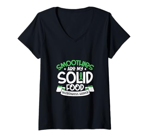 Damen Smoothies statt Festes - Gastroparese Humor T-Shirt mit V-Ausschnitt von Gastroparese Awareness Designs