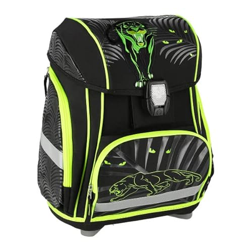 Gataric Spirit Schulranzen Set Panther 3D SMART 5 TLG LED Licht Mäppchen Turnbeutel Etui, Schwarz, Grün, 408609 Gataric Spirit Schulranzen Set Panther 3D SMART 5 TLG LED Licht Mäppchen Turnbeutel Etui, Schwarz, Grün, 408609 von Gataric