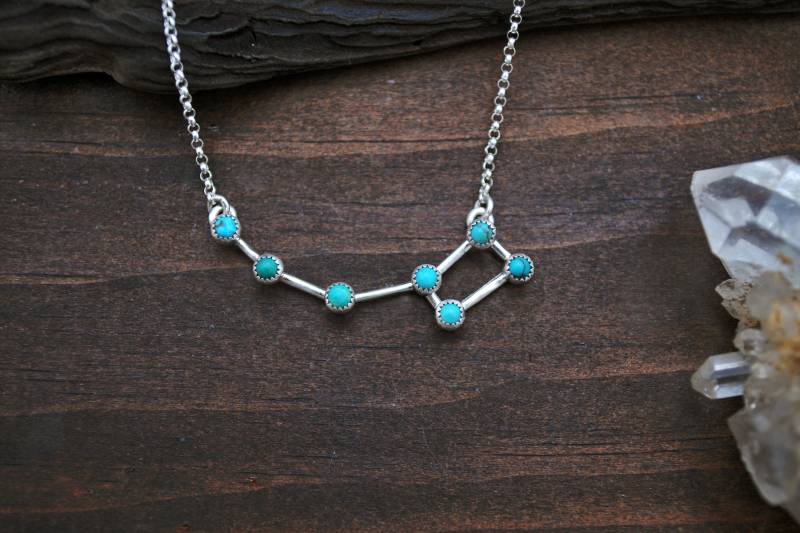 Türkis Kleiner Wagen Halskette - Sterling Silber Sternbild Schmuck Türkis Kleiner Wagen Halskette - Sterling Silber Sternbild Schmuck von GatherAndFlow